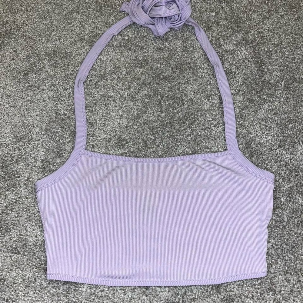 Lavender Halter Neck Crop Top